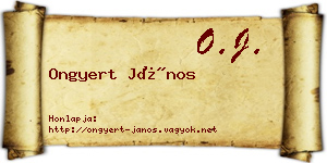 Ongyert János névjegykártya